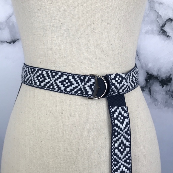 ๐ BELT navy blue d ring Aztec print - Picture 4 of 5